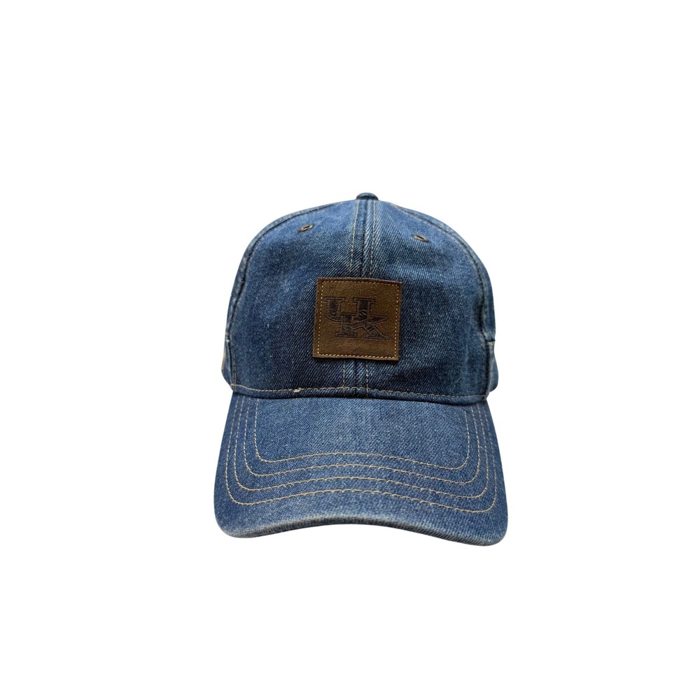 CapSmith Kentucky Wildcats Hat Unisex Blue Denim Leather Patch OSFM